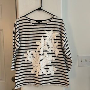 J Crew 100% Cotton Stripe Blouse Size M